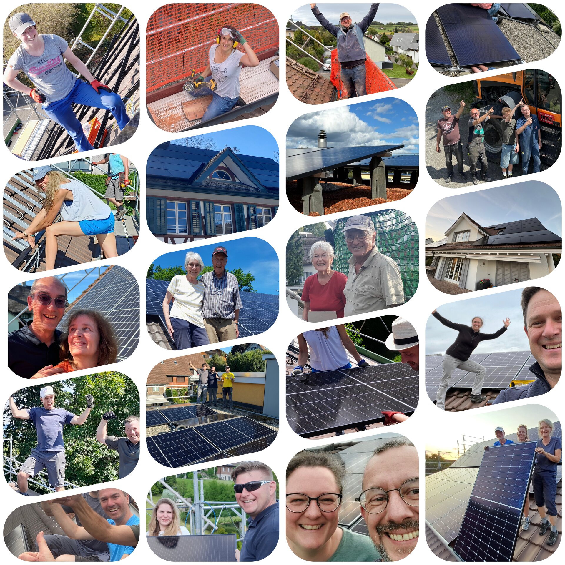 Solarmontage-Team von Sunig auf dem Dach